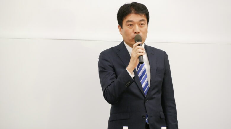 都内大手銀行勤務の田村嘉人さんが、企業事例紹介として<br>「高校生でもわかる金融業界のお仕事（M＆A入門）」についてお話ししてくださいました